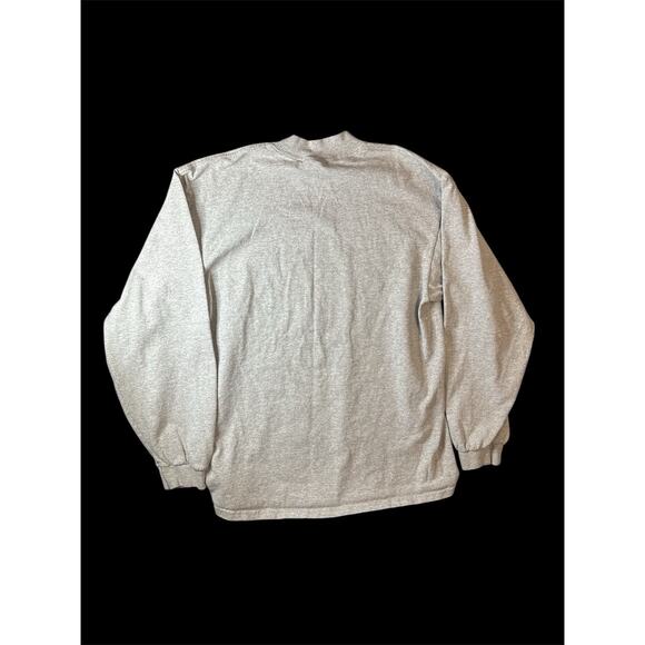 Nike Long Sleeve Shirt Mens L Gray Mock Neck Swoosh Embroidered Vtg 90s USA Knit - Picture 5 of 7